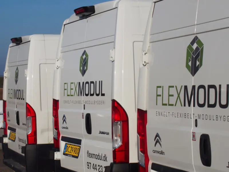 Bagenden af 3 af Flex Moduls firmabiler