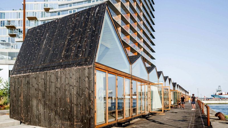Badehusene ved havnen Aarhus Ø