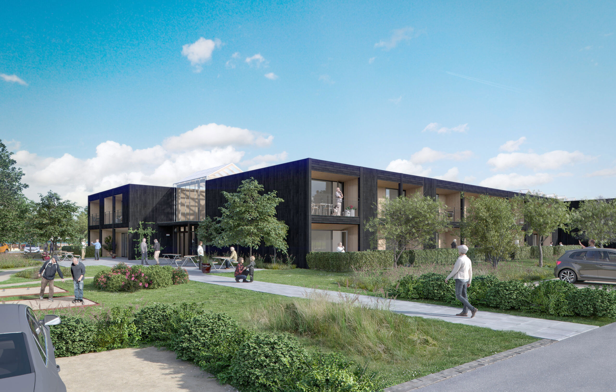 Arkitekttegning af Ibihaven i Slagelse