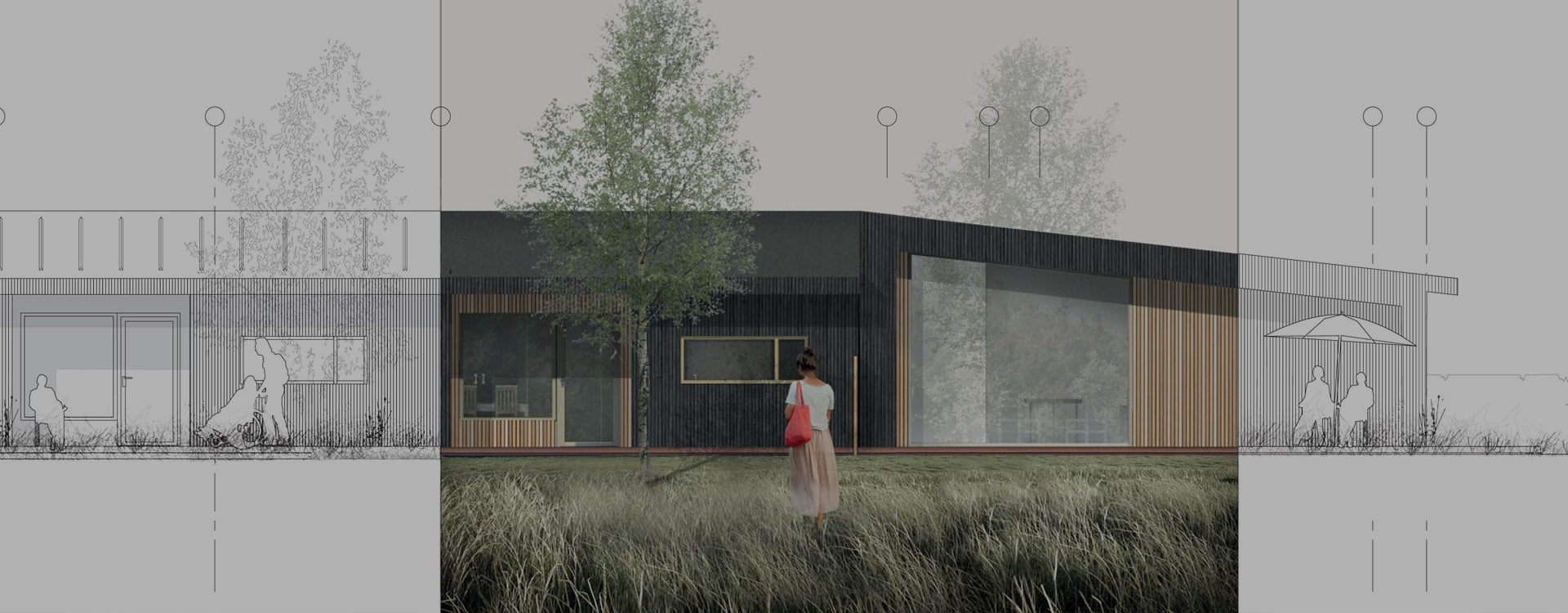 Kvinde med rød taske foran Botilbuddet Vingen